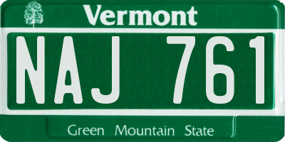 VT license plate NAJ761