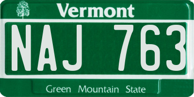 VT license plate NAJ763