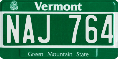 VT license plate NAJ764