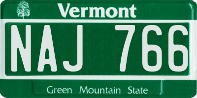 VT license plate NAJ766