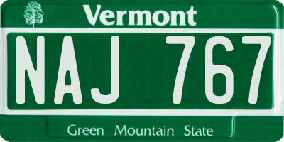 VT license plate NAJ767