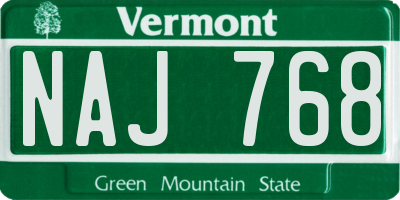 VT license plate NAJ768