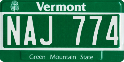 VT license plate NAJ774