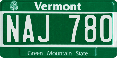 VT license plate NAJ780