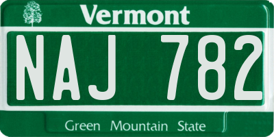 VT license plate NAJ782