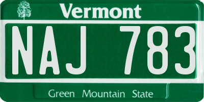 VT license plate NAJ783