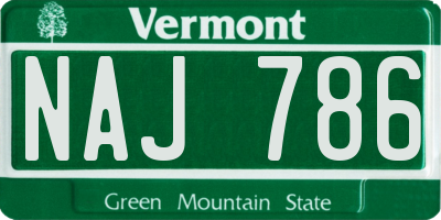 VT license plate NAJ786