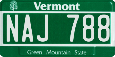VT license plate NAJ788