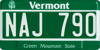 VT license plate NAJ790