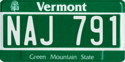 VT license plate NAJ791