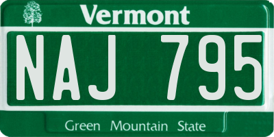 VT license plate NAJ795