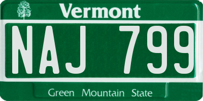 VT license plate NAJ799