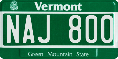 VT license plate NAJ800