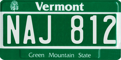 VT license plate NAJ812