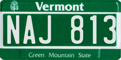 VT license plate NAJ813