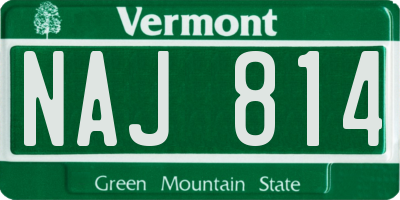 VT license plate NAJ814