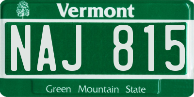 VT license plate NAJ815