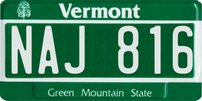 VT license plate NAJ816