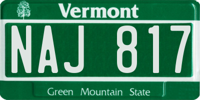 VT license plate NAJ817