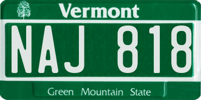 VT license plate NAJ818