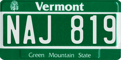 VT license plate NAJ819