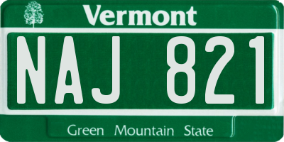 VT license plate NAJ821