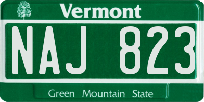 VT license plate NAJ823