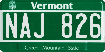 VT license plate NAJ826