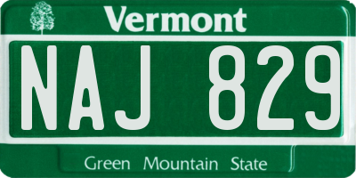 VT license plate NAJ829