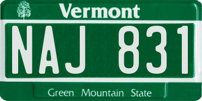 VT license plate NAJ831