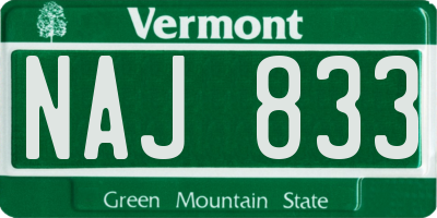VT license plate NAJ833
