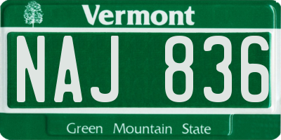 VT license plate NAJ836
