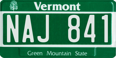 VT license plate NAJ841