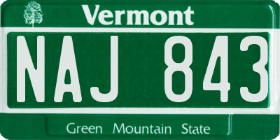 VT license plate NAJ843