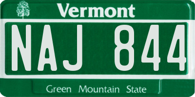 VT license plate NAJ844
