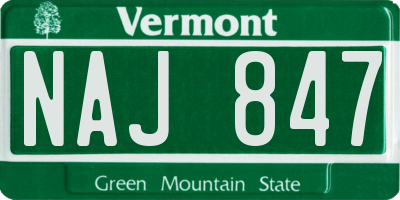 VT license plate NAJ847