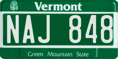 VT license plate NAJ848