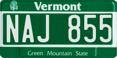 VT license plate NAJ855