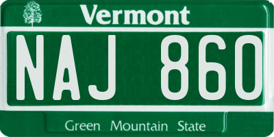 VT license plate NAJ860