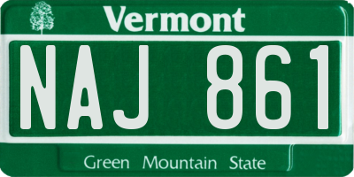 VT license plate NAJ861