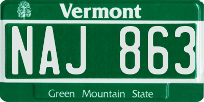 VT license plate NAJ863