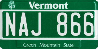 VT license plate NAJ866