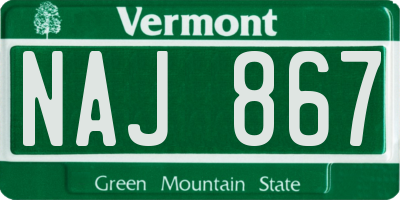 VT license plate NAJ867