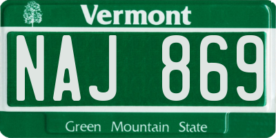 VT license plate NAJ869