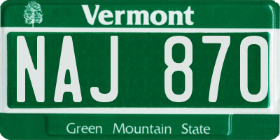 VT license plate NAJ870