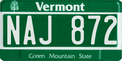 VT license plate NAJ872
