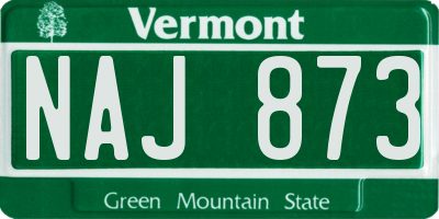 VT license plate NAJ873
