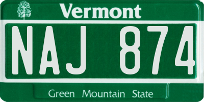 VT license plate NAJ874