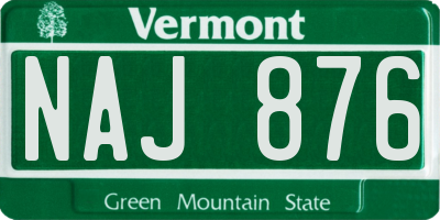 VT license plate NAJ876