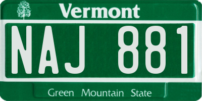 VT license plate NAJ881